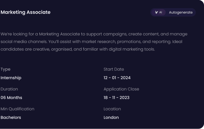 Job Description Generator & Wide-Reach Job Posting