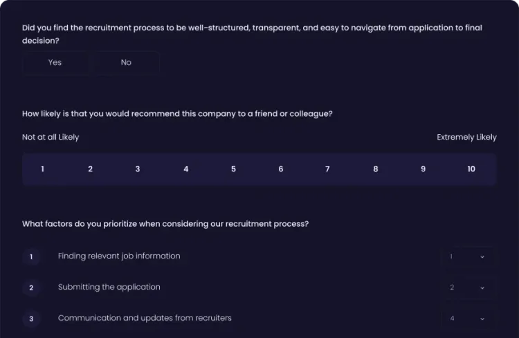 Complete Surveys and Engage Candidates